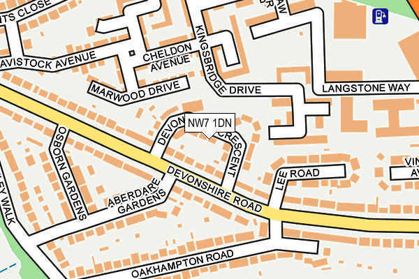 NW7 1DN map - OS OpenMap – Local (Ordnance Survey)
