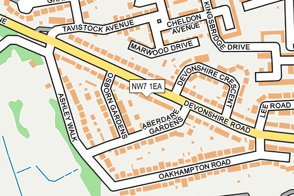 Map of NW7 TRANSPORT LIMITED at local scale