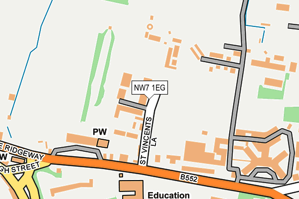 NW7 1EG map - OS OpenMap – Local (Ordnance Survey)