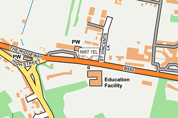 NW7 1EL map - OS OpenMap – Local (Ordnance Survey)