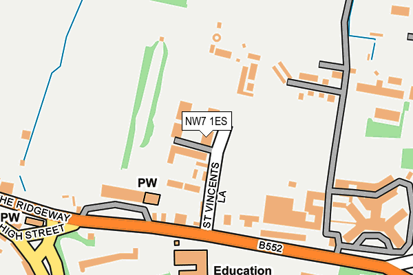NW7 1ES map - OS OpenMap – Local (Ordnance Survey)