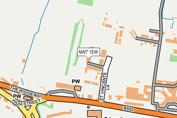 NW7 1EW map - OS OpenMap – Local (Ordnance Survey)