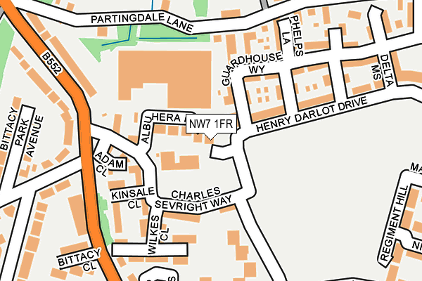 NW7 1FR map - OS OpenMap – Local (Ordnance Survey)