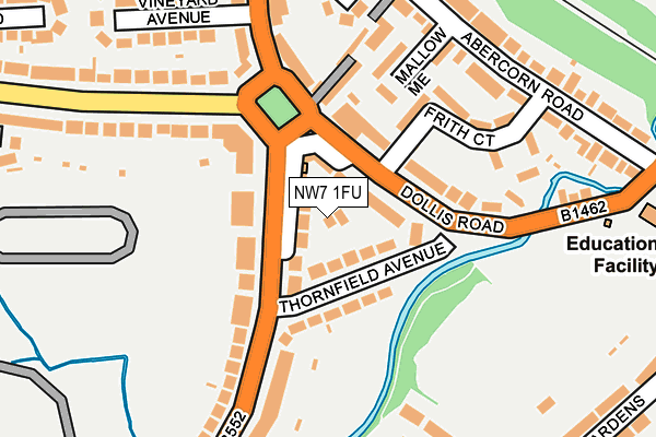NW7 1FU map - OS OpenMap – Local (Ordnance Survey)