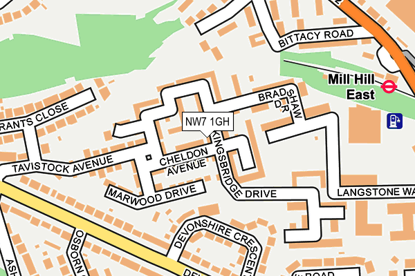 NW7 1GH map - OS OpenMap – Local (Ordnance Survey)