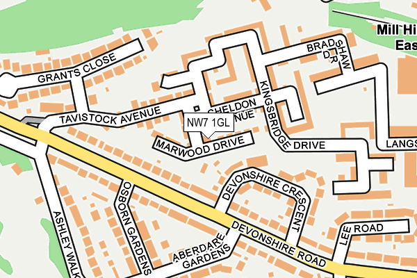 NW7 1GL map - OS OpenMap – Local (Ordnance Survey)