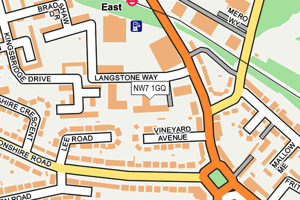 NW7 1GQ map - OS OpenMap – Local (Ordnance Survey)