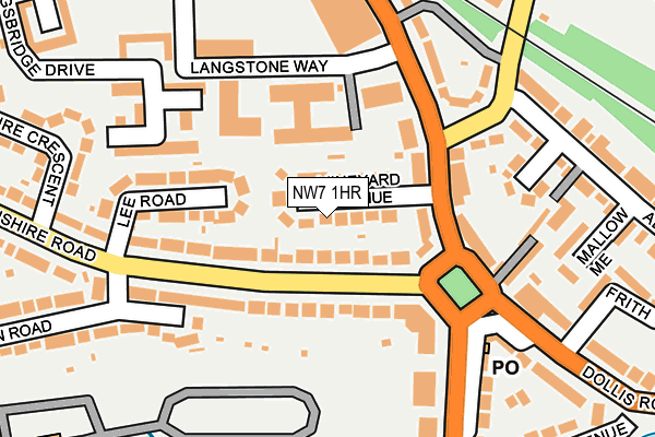 NW7 1HR map - OS OpenMap – Local (Ordnance Survey)