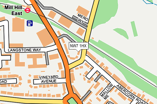 NW7 1HX map - OS OpenMap – Local (Ordnance Survey)
