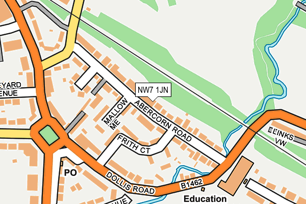 NW7 1JN map - OS OpenMap – Local (Ordnance Survey)