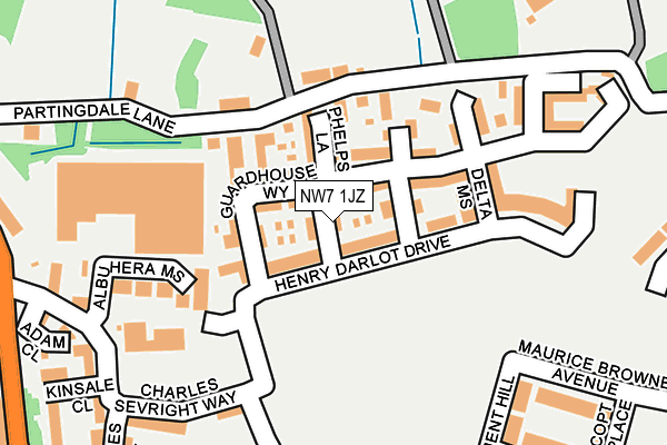 NW7 1JZ map - OS OpenMap – Local (Ordnance Survey)