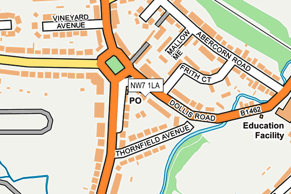 NW7 1LA map - OS OpenMap – Local (Ordnance Survey)