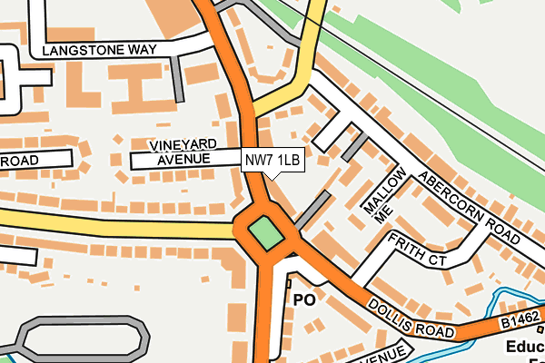NW7 1LB map - OS OpenMap – Local (Ordnance Survey)