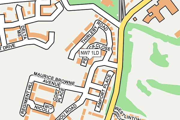 NW7 1LD map - OS OpenMap – Local (Ordnance Survey)