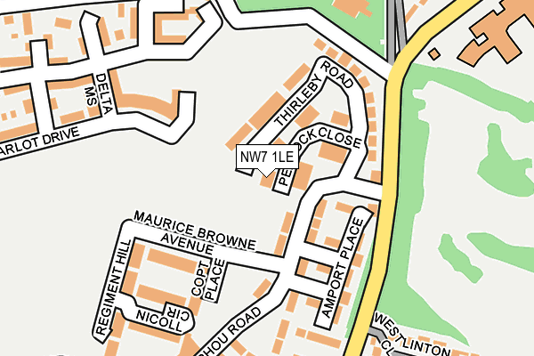 NW7 1LE map - OS OpenMap – Local (Ordnance Survey)