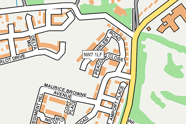 NW7 1LF map - OS OpenMap – Local (Ordnance Survey)