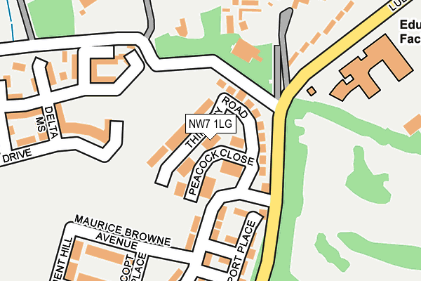 NW7 1LG map - OS OpenMap – Local (Ordnance Survey)