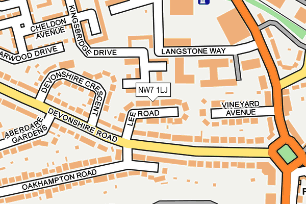 NW7 1LJ map - OS OpenMap – Local (Ordnance Survey)