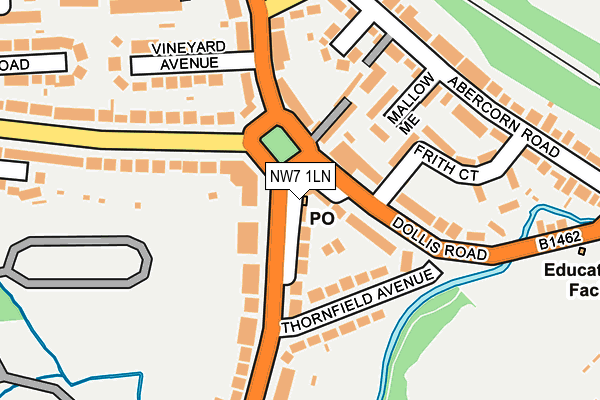 NW7 1LN map - OS OpenMap – Local (Ordnance Survey)