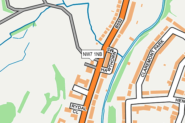 NW7 1NB map - OS OpenMap – Local (Ordnance Survey)