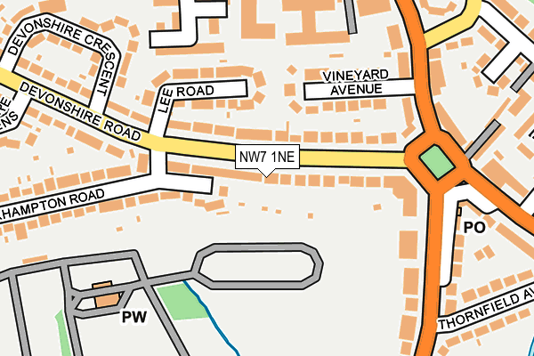 NW7 1NE map - OS OpenMap – Local (Ordnance Survey)