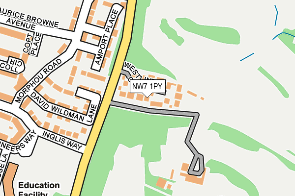 NW7 1PY map - OS OpenMap – Local (Ordnance Survey)