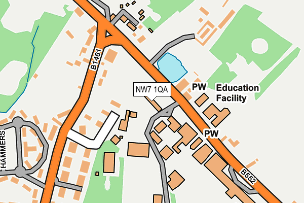 NW7 1QA map - OS OpenMap – Local (Ordnance Survey)