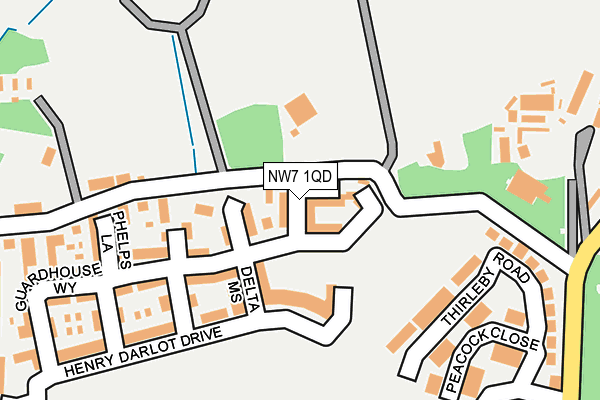 NW7 1QD map - OS OpenMap – Local (Ordnance Survey)