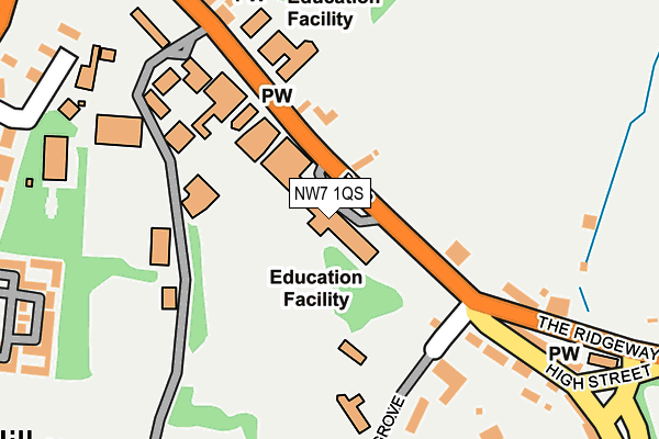 NW7 1QS map - OS OpenMap – Local (Ordnance Survey)