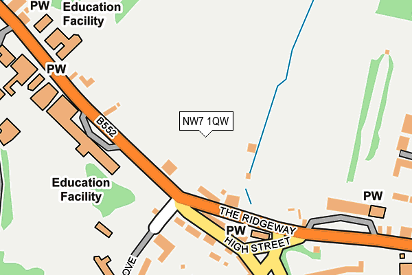 NW7 1QW map - OS OpenMap – Local (Ordnance Survey)