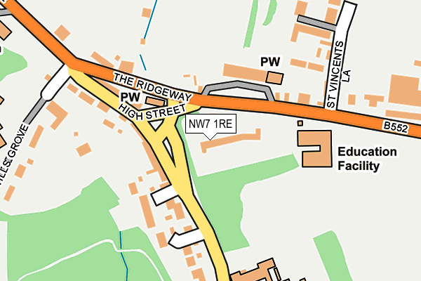 NW7 1RE map - OS OpenMap – Local (Ordnance Survey)
