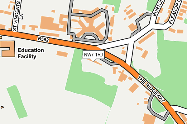 NW7 1RJ map - OS OpenMap – Local (Ordnance Survey)
