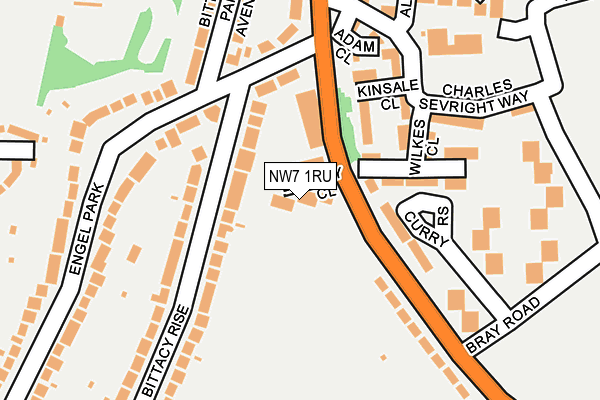 NW7 1RU map - OS OpenMap – Local (Ordnance Survey)