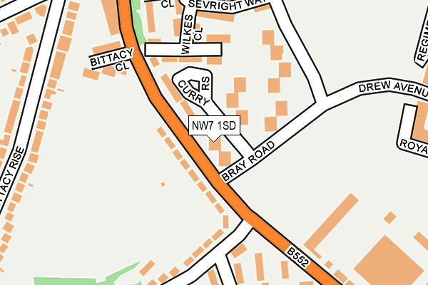 NW7 1SD map - OS OpenMap – Local (Ordnance Survey)