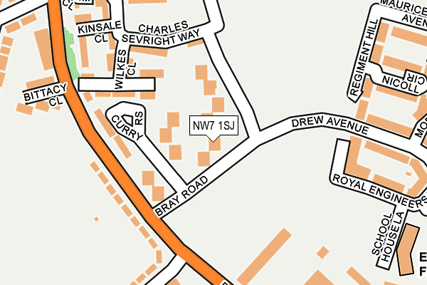 NW7 1SJ map - OS OpenMap – Local (Ordnance Survey)