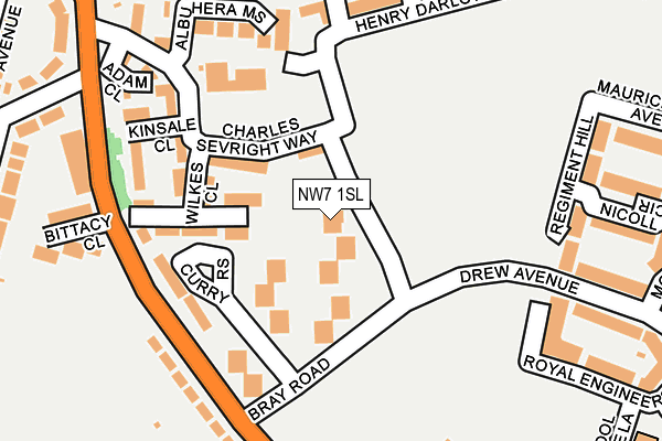 NW7 1SL map - OS OpenMap – Local (Ordnance Survey)