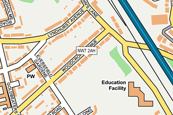 NW7 2AH map - OS OpenMap – Local (Ordnance Survey)
