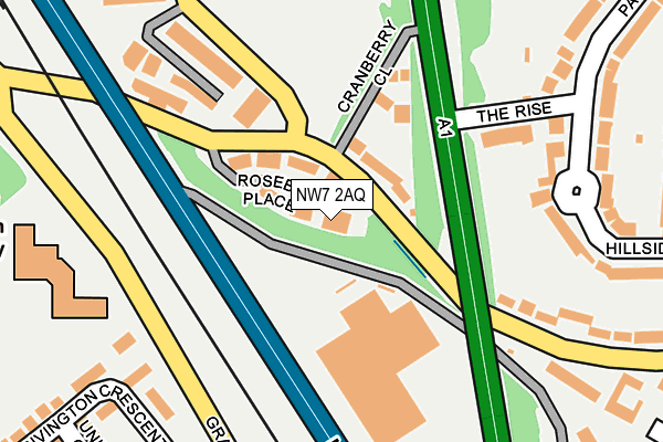 NW7 2AQ map - OS OpenMap – Local (Ordnance Survey)