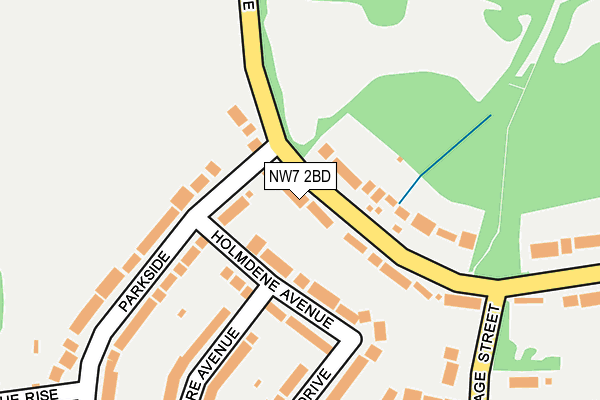 NW7 2BD map - OS OpenMap – Local (Ordnance Survey)