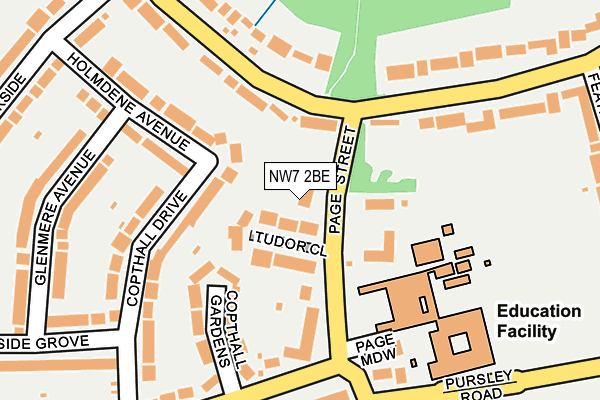 NW7 2BE map - OS OpenMap – Local (Ordnance Survey)