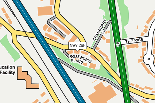 NW7 2BF map - OS OpenMap – Local (Ordnance Survey)