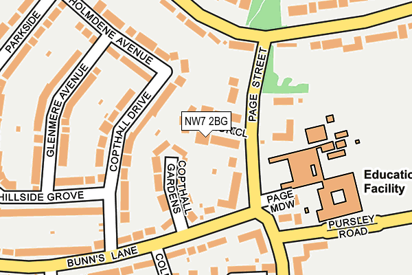 NW7 2BG map - OS OpenMap – Local (Ordnance Survey)