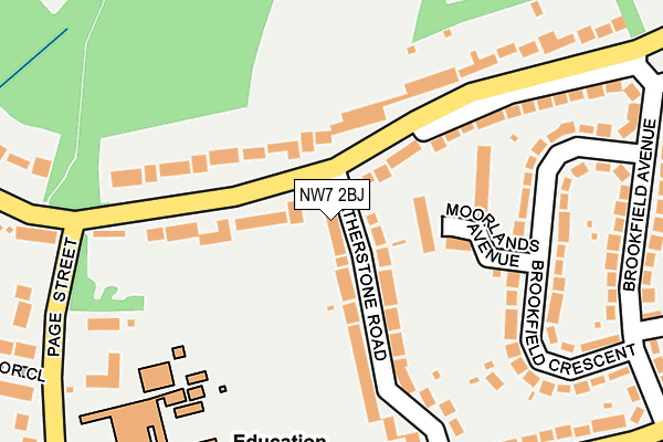 NW7 2BJ map - OS OpenMap – Local (Ordnance Survey)