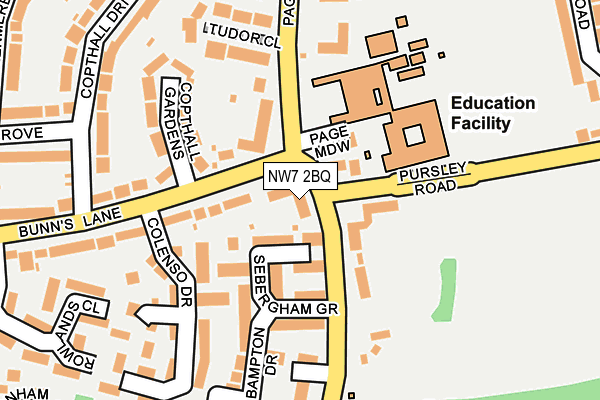 NW7 2BQ map - OS OpenMap – Local (Ordnance Survey)