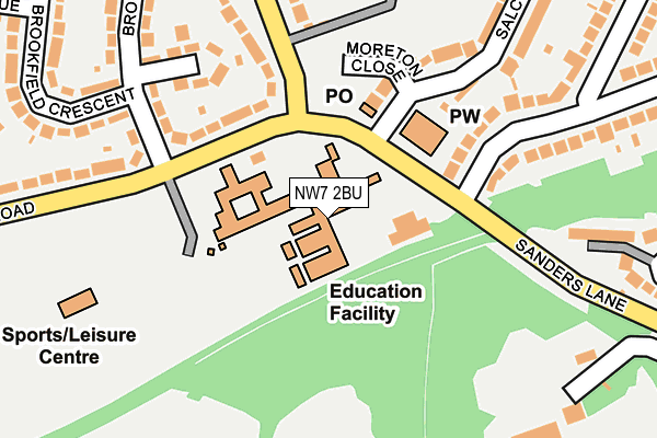 NW7 2BU map - OS OpenMap – Local (Ordnance Survey)
