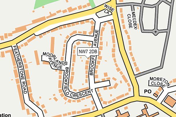 NW7 2DB map - OS OpenMap – Local (Ordnance Survey)