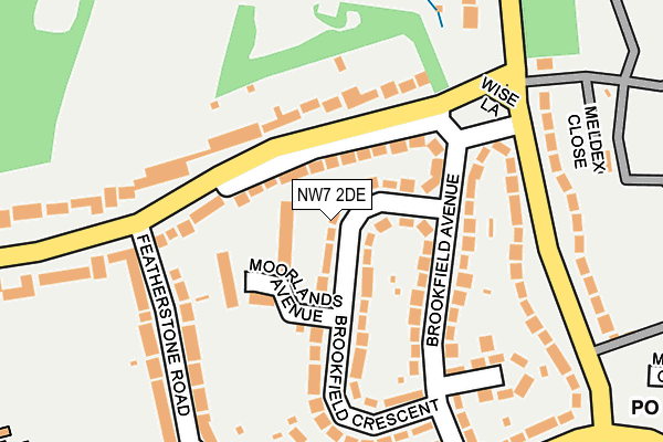 NW7 2DE map - OS OpenMap – Local (Ordnance Survey)