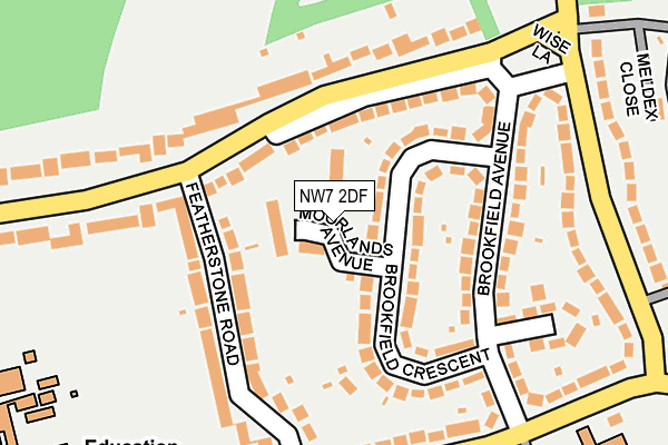 NW7 2DF map - OS OpenMap – Local (Ordnance Survey)