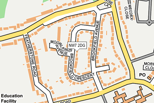 NW7 2DG map - OS OpenMap – Local (Ordnance Survey)