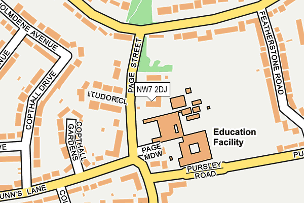 NW7 2DJ map - OS OpenMap – Local (Ordnance Survey)